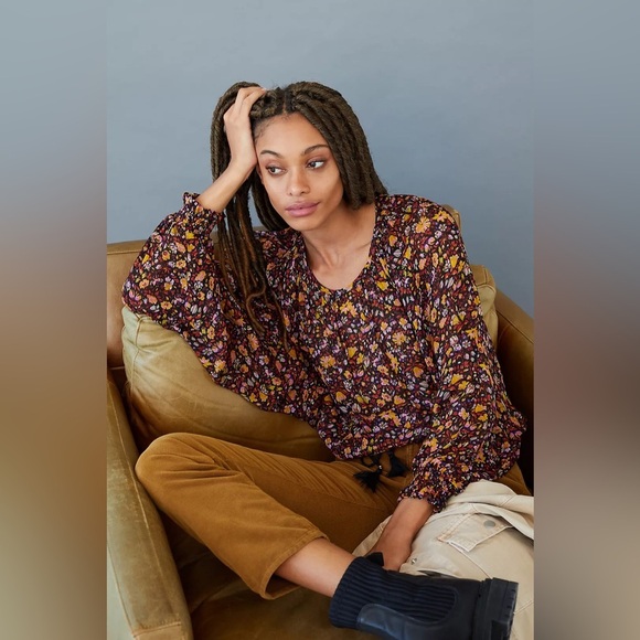 Anthropologie Tops - Anthropologie Women’s Pauline Balloon-Sleeved Blouse Floral Print - Size Medium